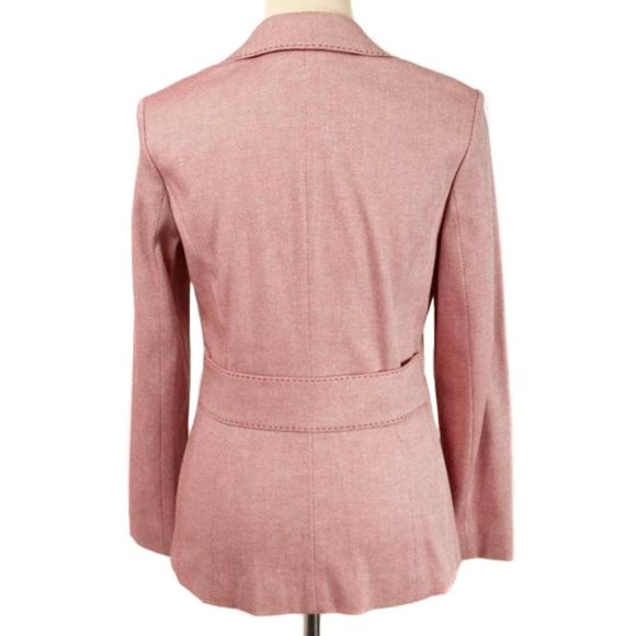 CLASSIQUES ENTIER Red & White Textured Blazer - Picture 3 of 5